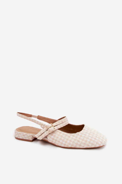 Sandales pour femmes couleur sable avec des lanières et des talons larges Kamelijah
