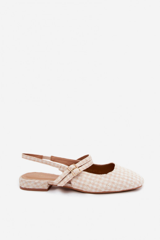 Sandales pour femmes couleur sable avec des lanières et des talons larges Kamelijah