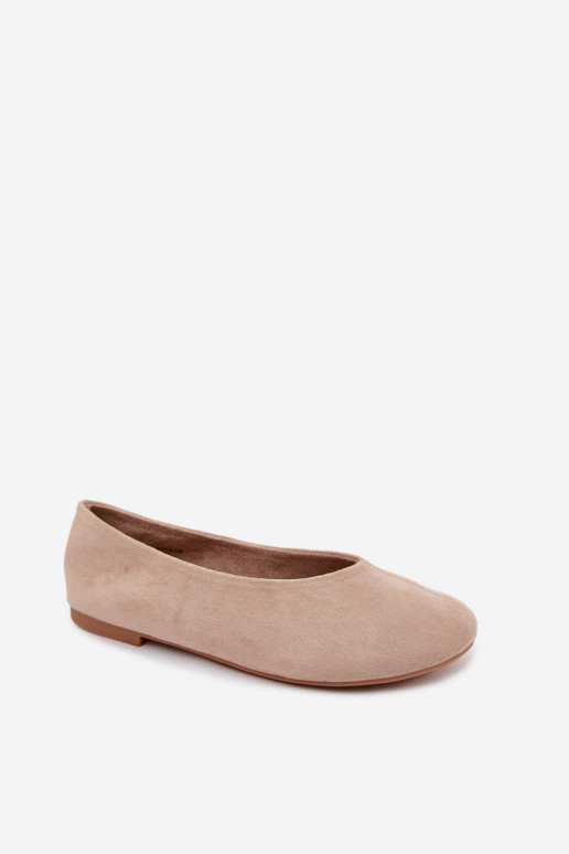 Ballerines couleur sable en daim synthétique Camdena