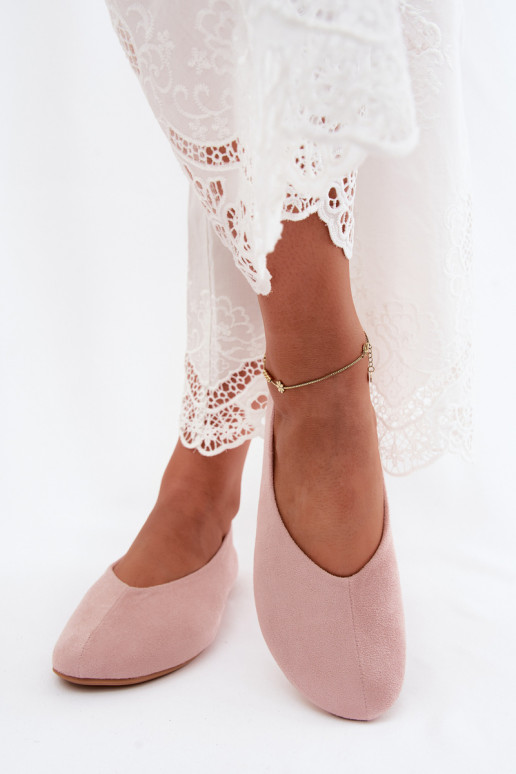 Ballerines en suède synthétique rose Camdena