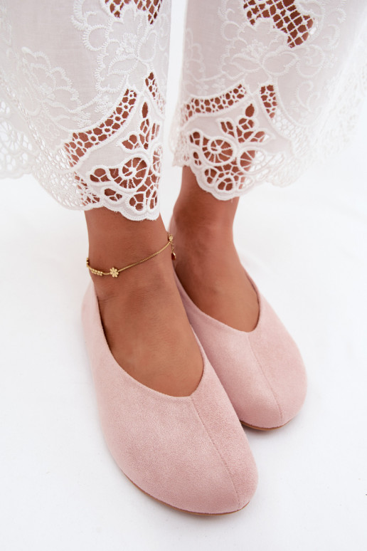 Ballerines en suède synthétique rose Camdena