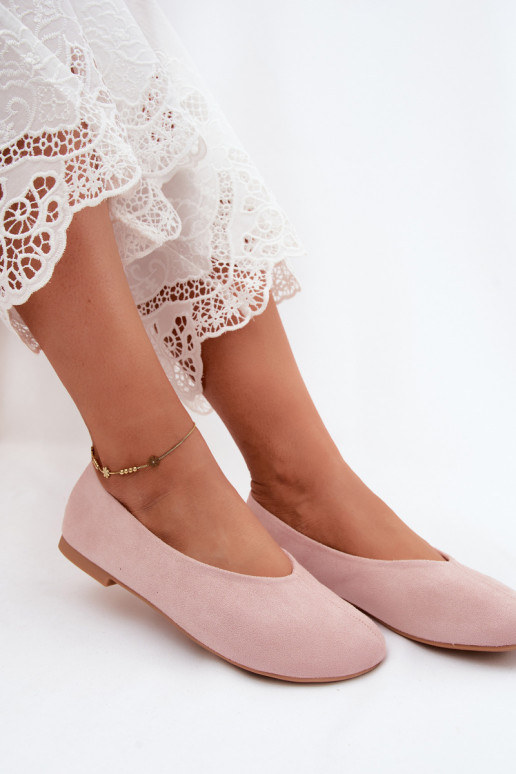 Ballerines en suède synthétique rose Camdena