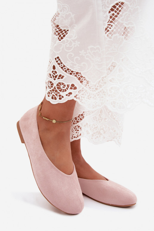 Ballerines en suède synthétique rose Camdena