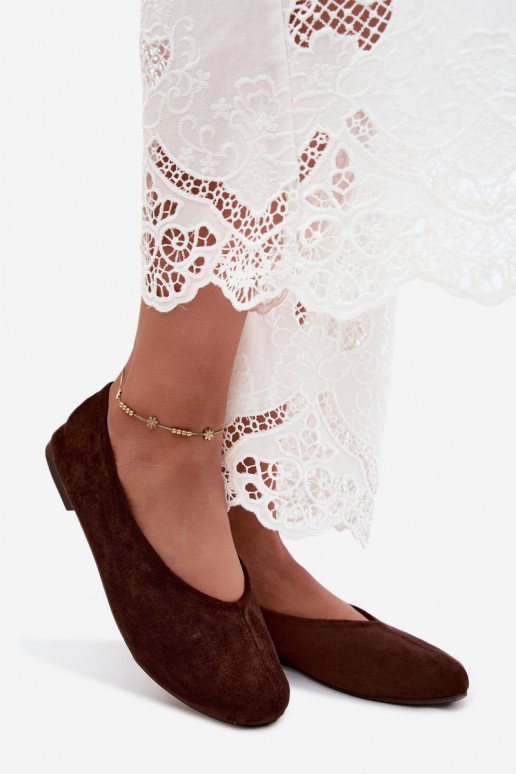 Ballerines en daim synthétique couleur chocolat Camdena