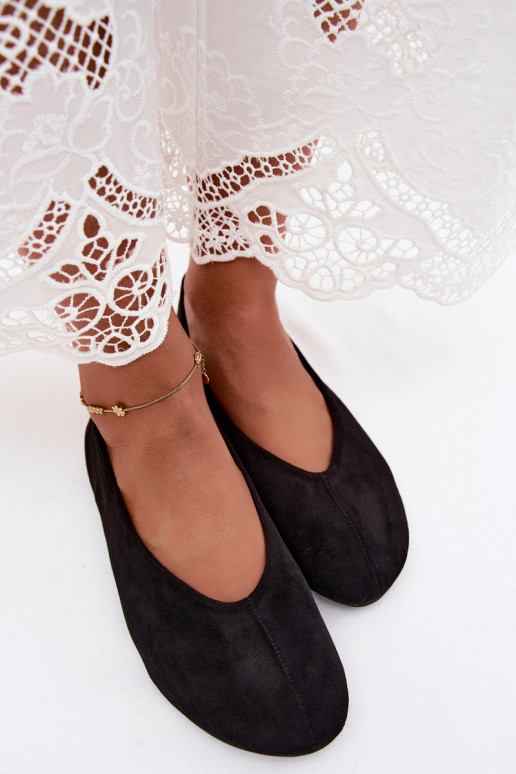 Ballerines noires en daim synthétique Camdena