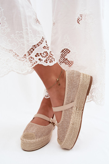 Espadrilles beiges avec brides sur une plateforme Coastina 2