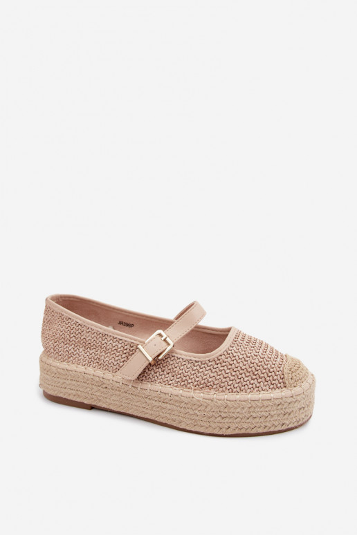 Espadrilles beiges avec brides sur une plateforme Coastina