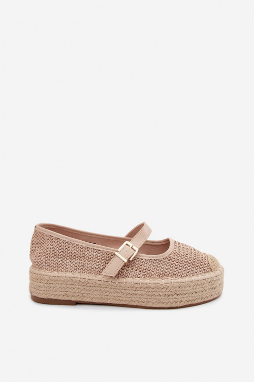 Espadrilles beiges avec brides sur une plateforme Coastina