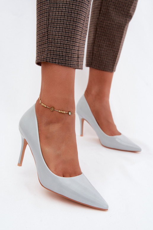 Chaussures à talons hauts bleues en cuir synthétique avec effet verni Tropessa