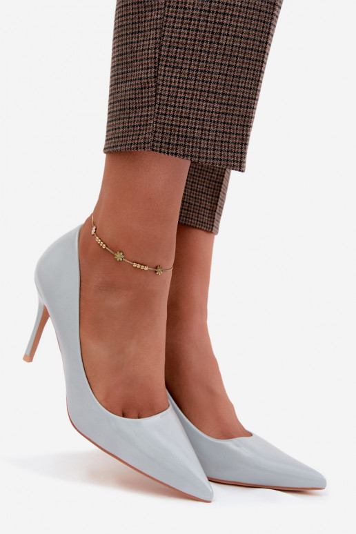 Chaussures à talons hauts bleues en cuir synthétique avec effet verni Tropessa