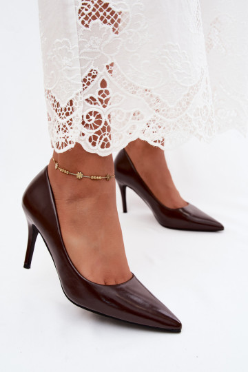 Chaussures à talons hauts CzekoladoĮe en cuir synthétique avec effet verni Tropessa