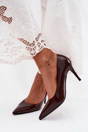 Chaussures à talons hauts CzekoladoĮe en cuir synthétique avec effet verni Tropessa 2