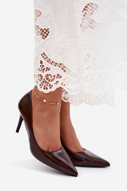 Chaussures à talons hauts CzekoladoĮe en cuir synthétique avec effet verni Tropessa