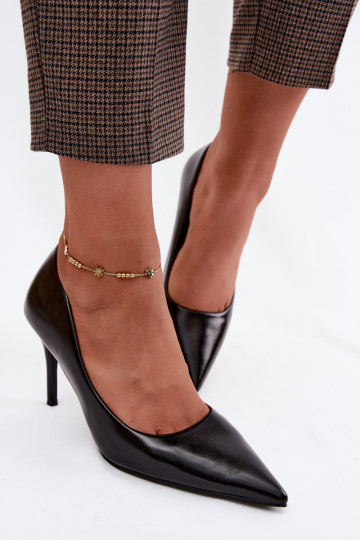 Escarpins noirs laqués en cuir synthétique Tropessa