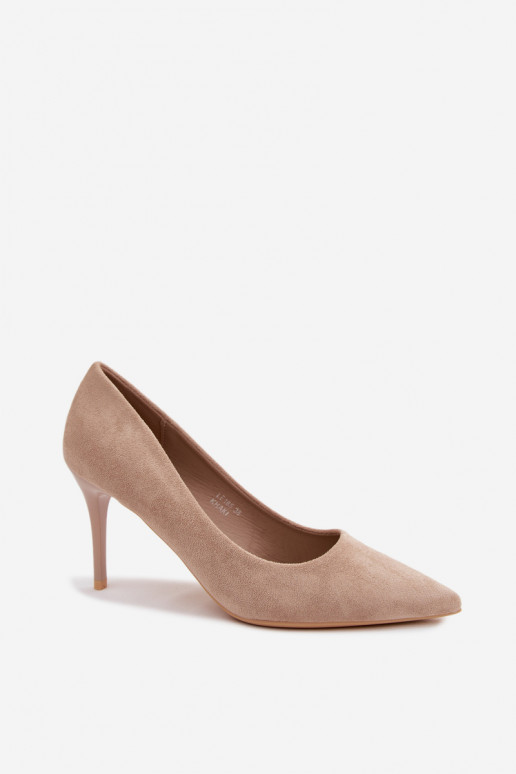 Escarpins couleur sable en daim synthétique Tropessa