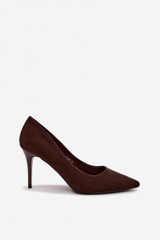 Escarpins couleur chocolat en daim synthétique Tropessa