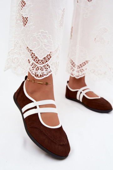 Ballerines sportives couleur chocolat avec sangles élastiques Donatella 2