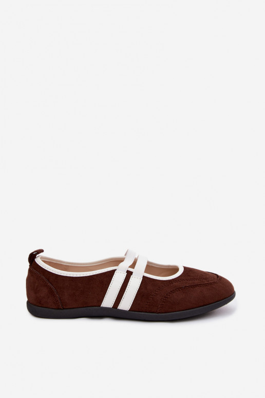 Ballerines sportives couleur chocolat avec sangles élastiques Donatella