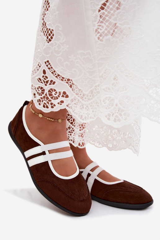 Ballerines sportives couleur chocolat avec sangles élastiques Donatella