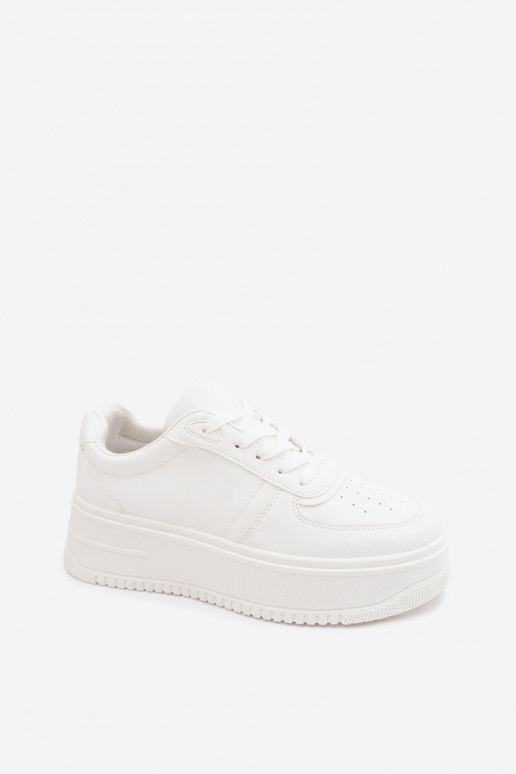 Baskets blanches pour femmes avec plateforme en cuir synthétique Crosbella
