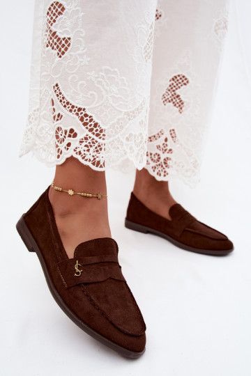 Mocassins pour femmes couleur chocolat en daim synthétique Prestelle 2