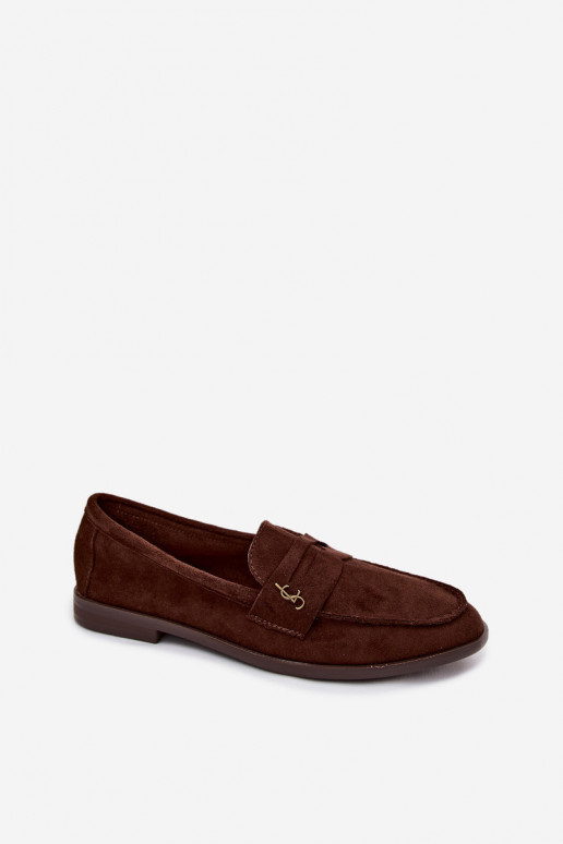 Mocassins pour femmes couleur chocolat en daim synthétique Prestelle