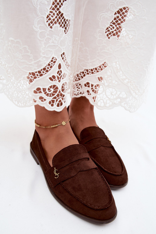 Mocassins pour femmes couleur chocolat en daim synthétique Prestelle