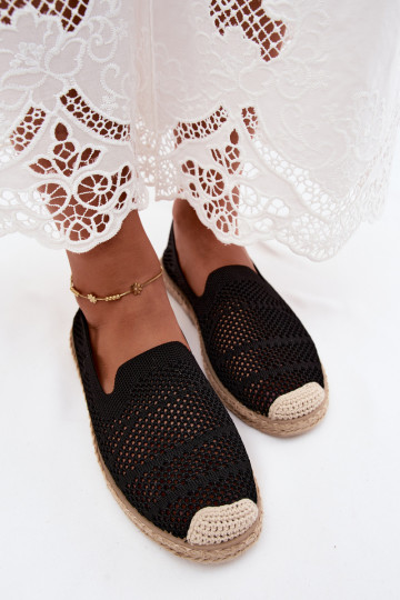 Espadrilles noires en dentelle Candessa 2