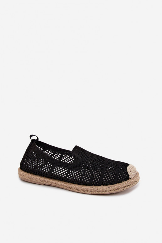 Espadrilles noires en dentelle Candessa