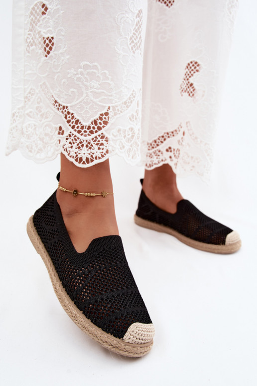 Espadrilles noires en dentelle Candessa