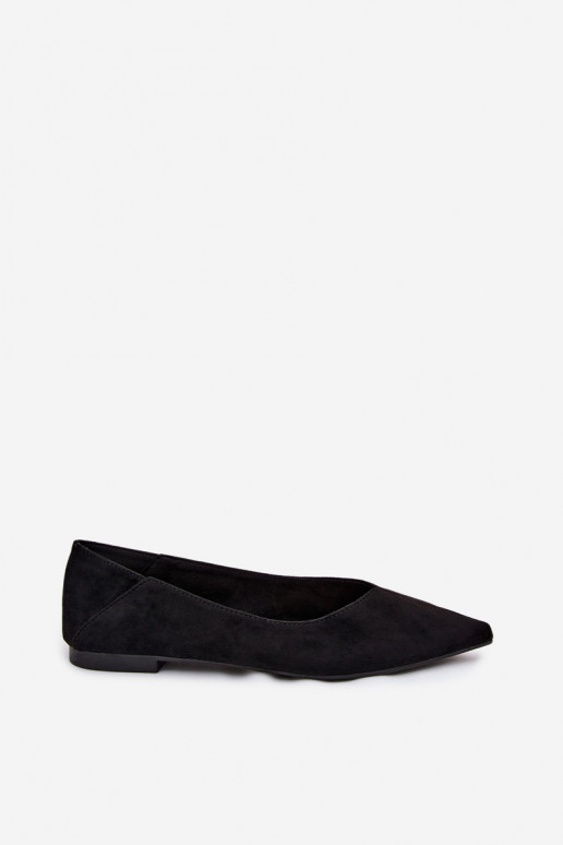 Ballerines noires à bout pointu en daim synthétique Corabella