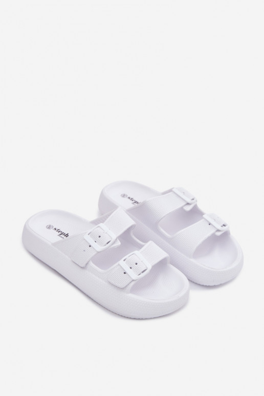 Chaussons pour femmes avec mousse et bandes blanches Sharmen