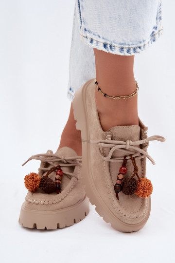 Chaussures avec de beaux détails en daim synthétique sable Melonia 2