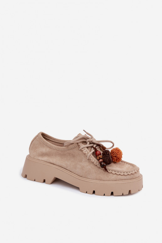 Chaussures avec de beaux détails en daim synthétique sable Melonia