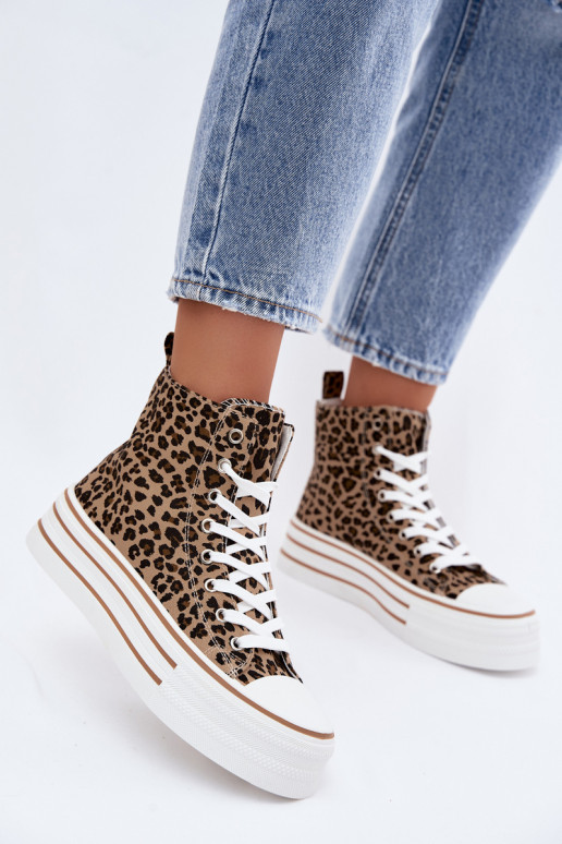 Chaussures décontractées avec tige et imprimé léopard Inildrose