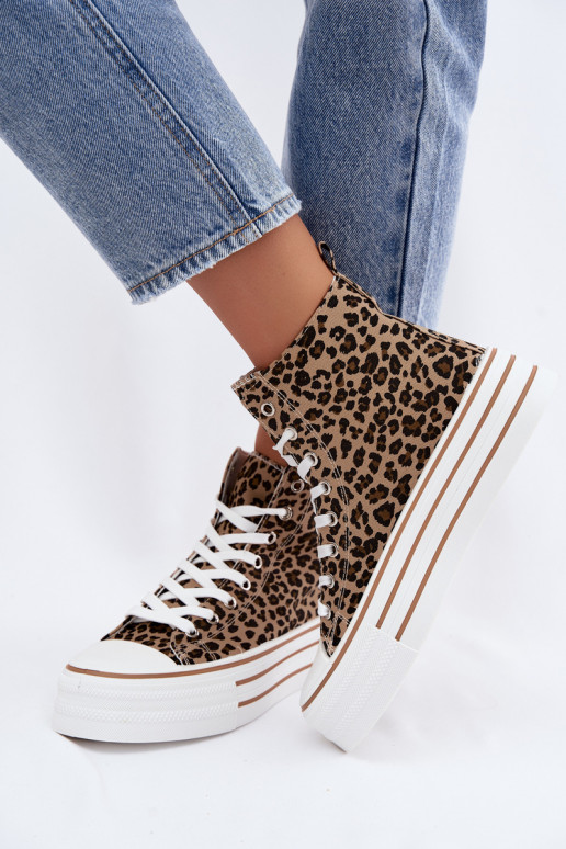Chaussures décontractées avec tige et imprimé léopard Inildrose