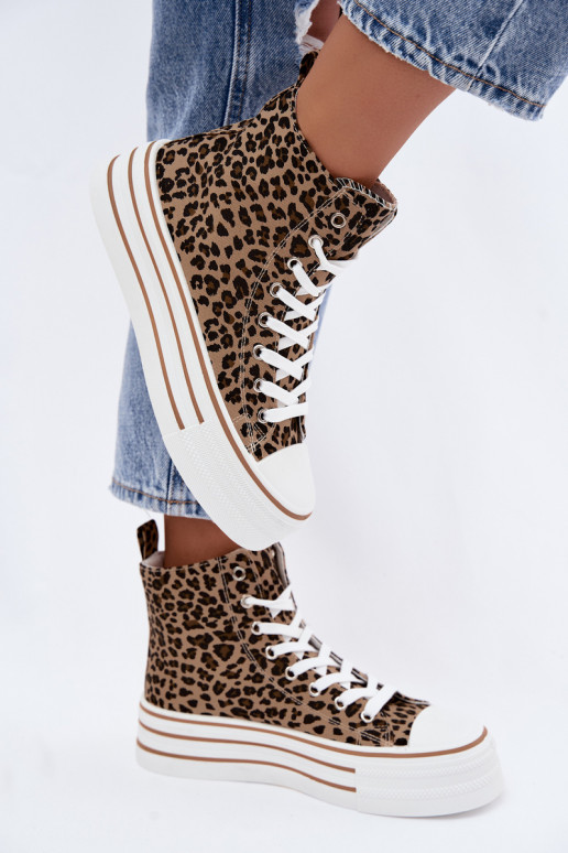 Chaussures décontractées avec tige et imprimé léopard Inildrose
