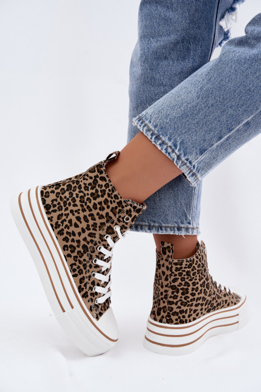 Chaussures décontractées avec tige et imprimé léopard Inildrose