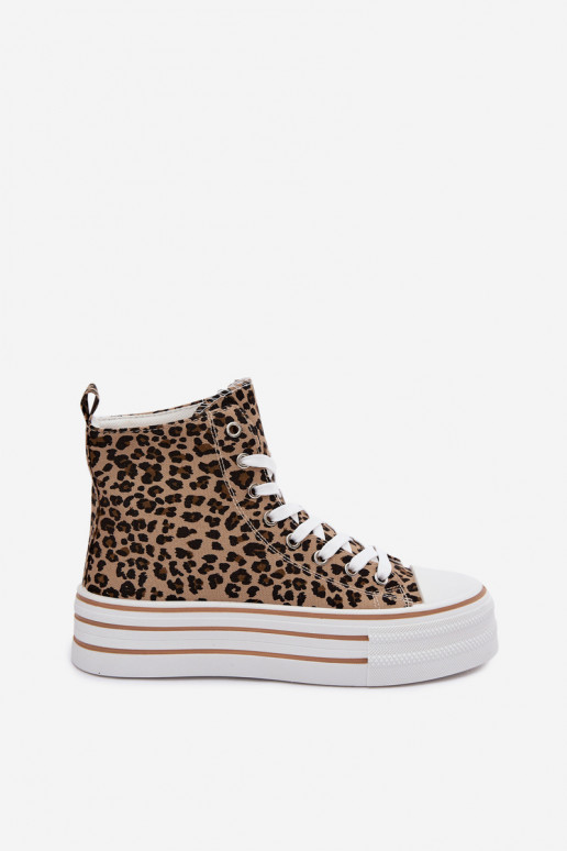 Chaussures décontractées avec tige et imprimé léopard Inildrose