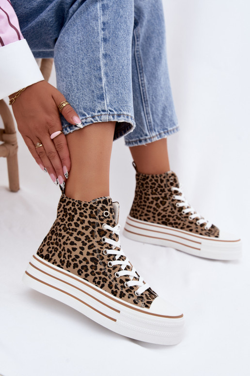 Chaussures décontractées avec tige et imprimé léopard Inildrose