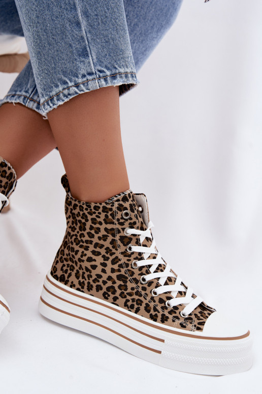 Chaussures décontractées avec tige et imprimé léopard Inildrose