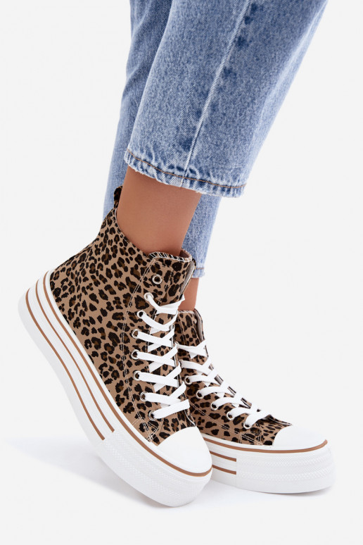 Chaussures décontractées avec tige et imprimé léopard Inildrose