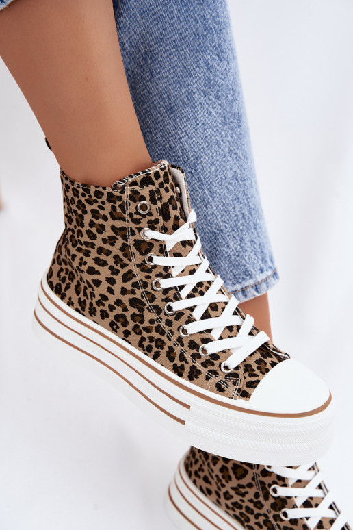 Chaussures décontractées avec tige et imprimé léopard Inildrose