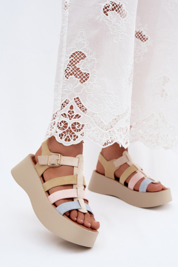 Sandales avec plateforme et brides en daim synthétique de différentes couleurs Glimelle 2