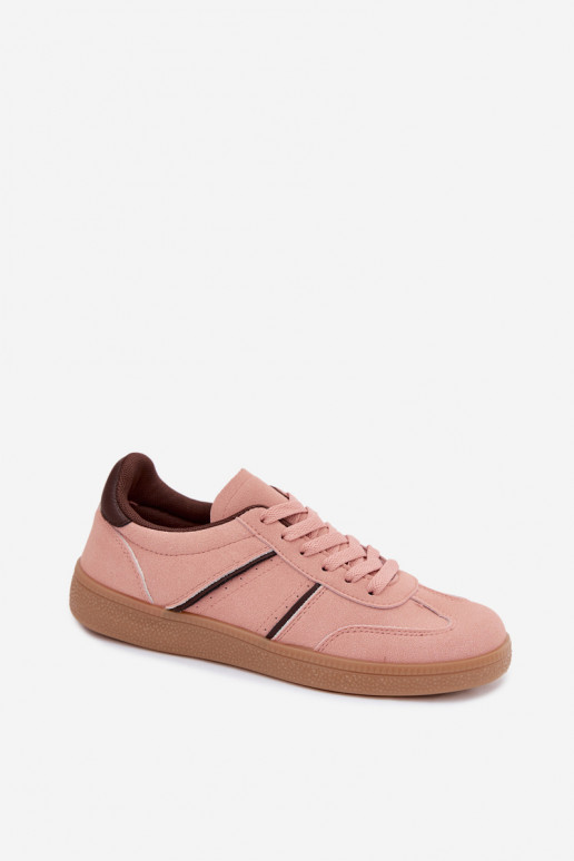 Baskets en cuir synthétique rose Corelle