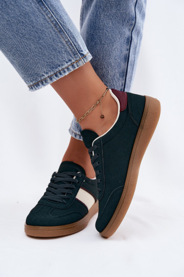 Baskets femmes en simili cuir vert bouteille Corelle 2