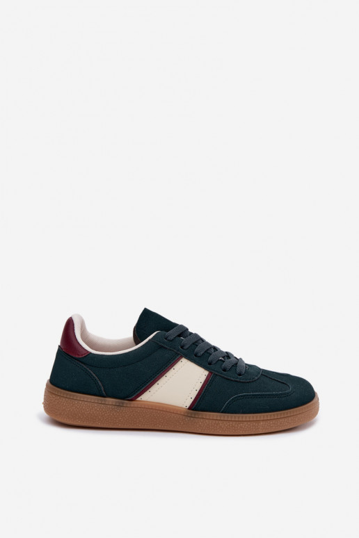 Baskets femmes en simili cuir vert bouteille Corelle