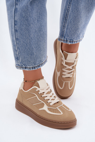 Baskets basses femmes en couleur sable Brenelle