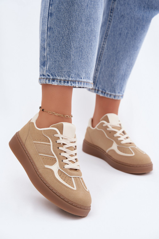Baskets basses femmes en couleur sable Brenelle