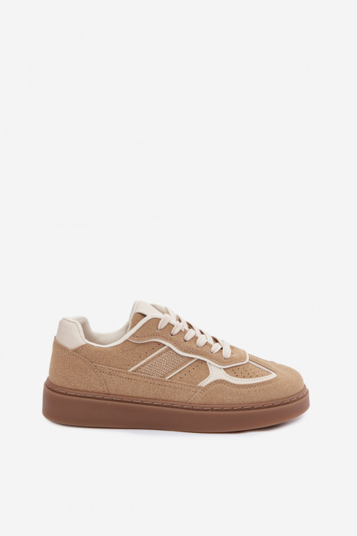 Baskets basses femmes en couleur sable Brenelle